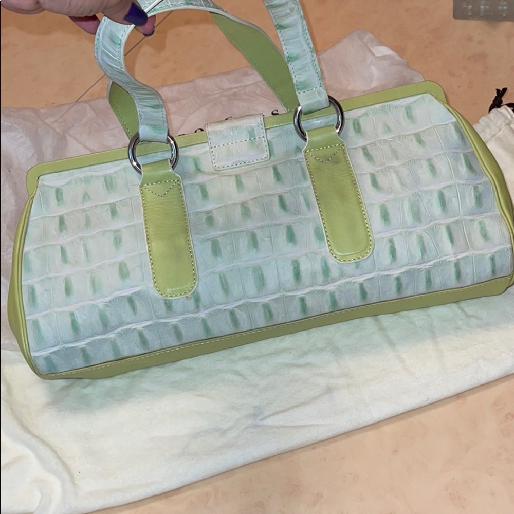 Sondra Roberts Faux Croc 🐊 Shoulder Bag Purse 💚 - Picture 6 of 14